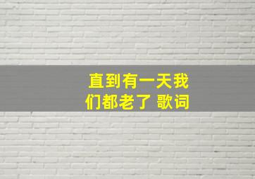 直到有一天我们都老了 歌词